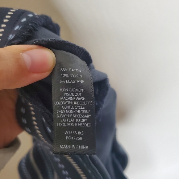 Betabrand Navy Blue Striped Bootcut Flared Ponte Career Yoga Trouser Dress Pants - Picture 9 of 9